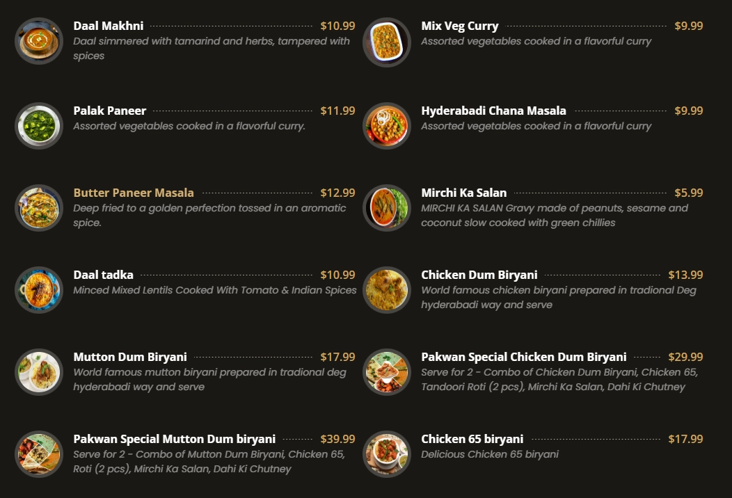 Pakwan Express menu item 6